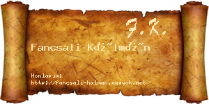 Fancsali Kálmán névjegykártya